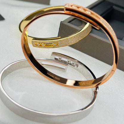 [Vicky]Move Noa Rose Gold Pavé Diamond Bangle Bracelet