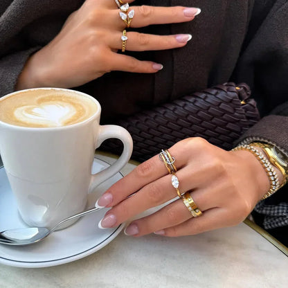 [Royal Vicky]Chastity Diamond Ring Stack