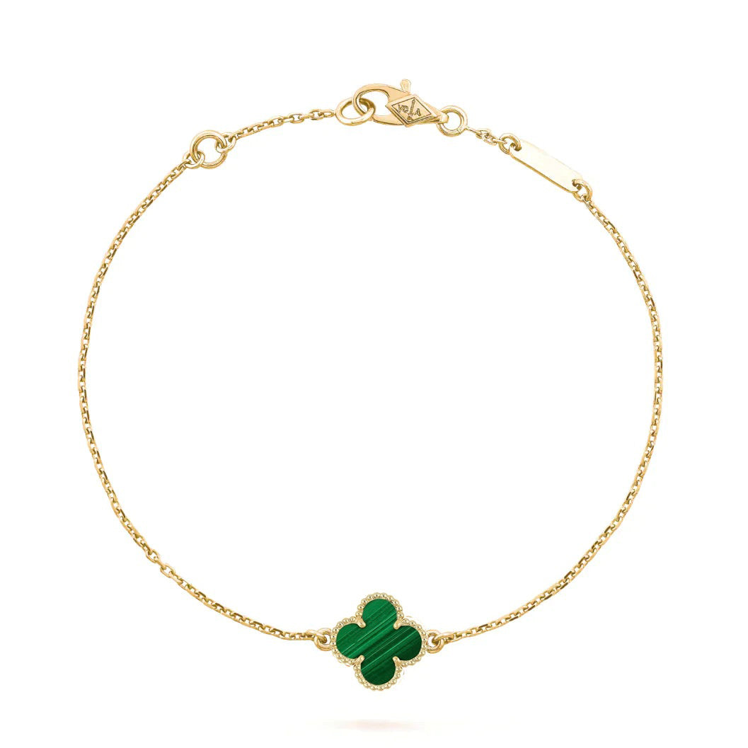 [Vicky]CLOVER BRACELET MALACHITE 1 MOTIF