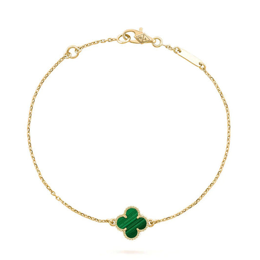 [Vicky]CLOVER BRACELET MALACHITE 1 MOTIF