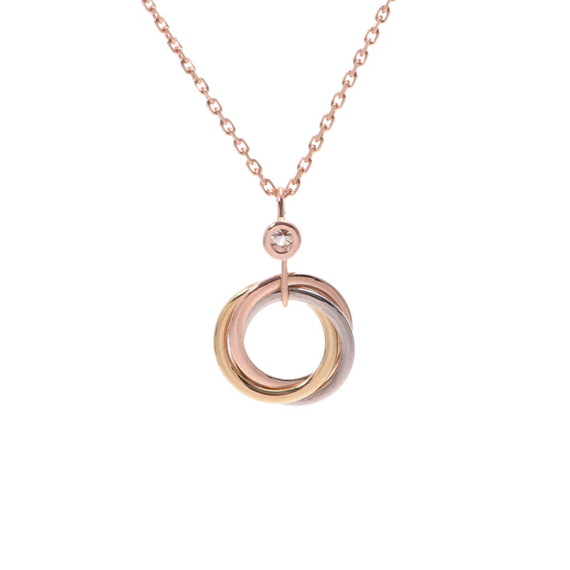 [Vicky]TRINITY SILVER GOLD PINK GOLD NECKLACE