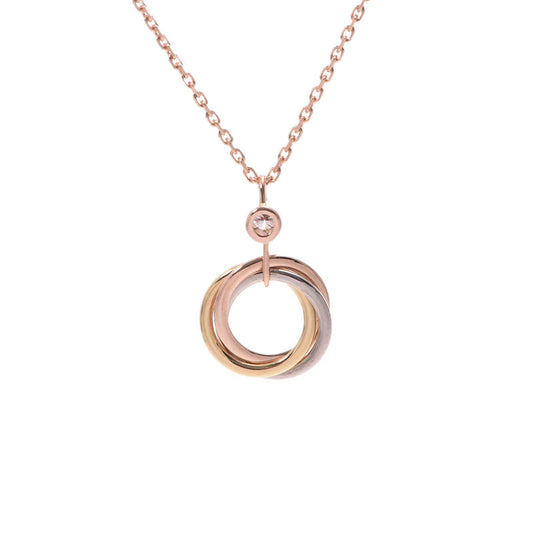 [Vicky]TRINITY SILVER GOLD PINK GOLD NECKLACE