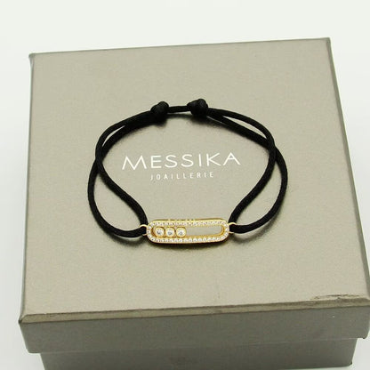 [Vicky]Messika Care(s) pink cord pavé bracelet