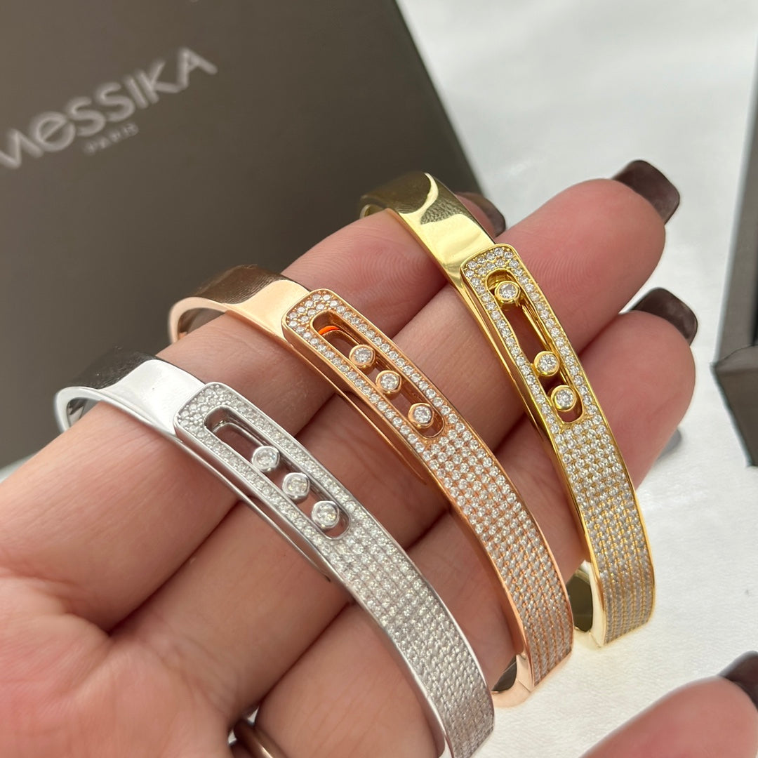 [Vicky]Move Noa Rose Gold Pavé Diamond Bangle Bracelet