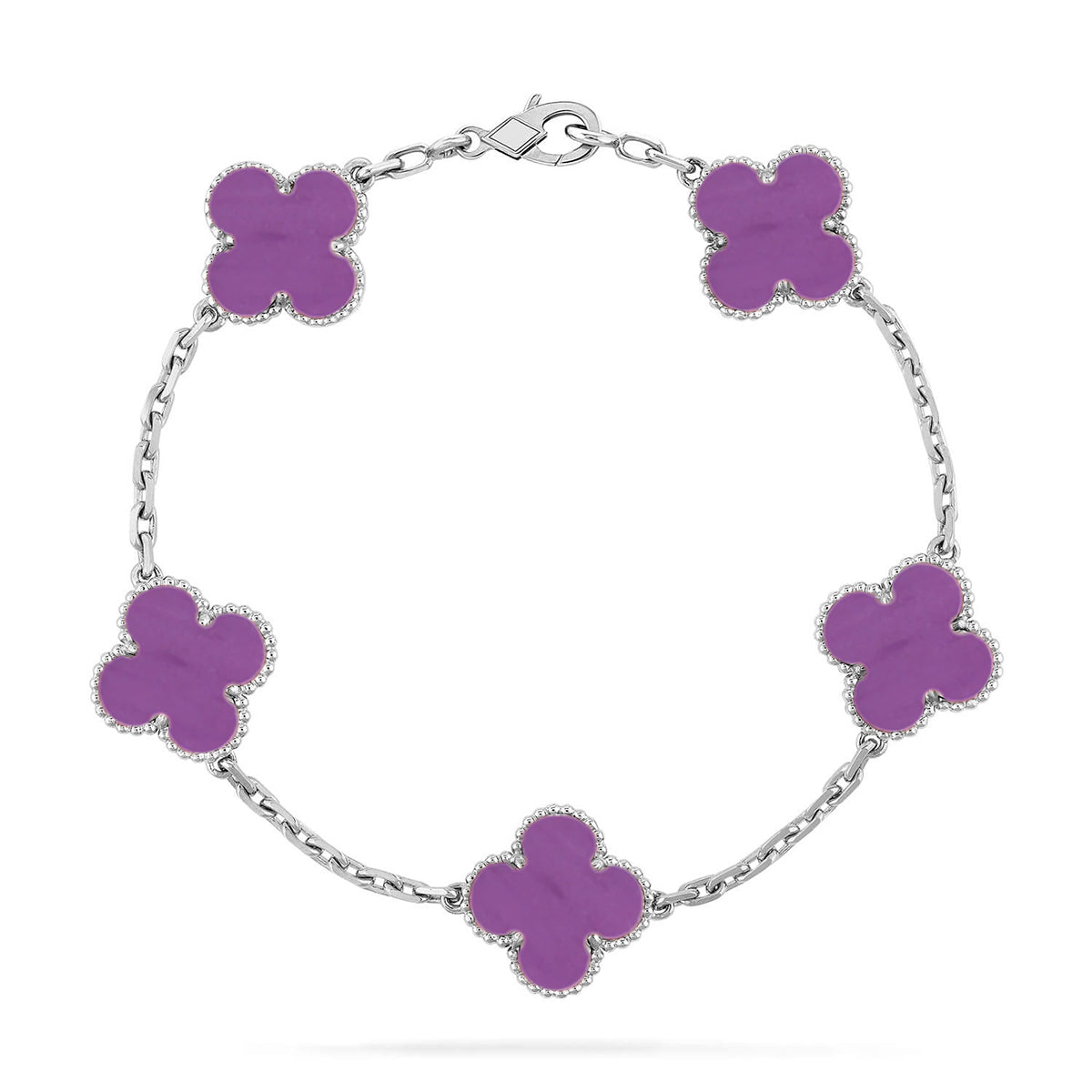 [Vicky] CLOVER 5 MOTIF VIOLET BRACELET COLLECTION