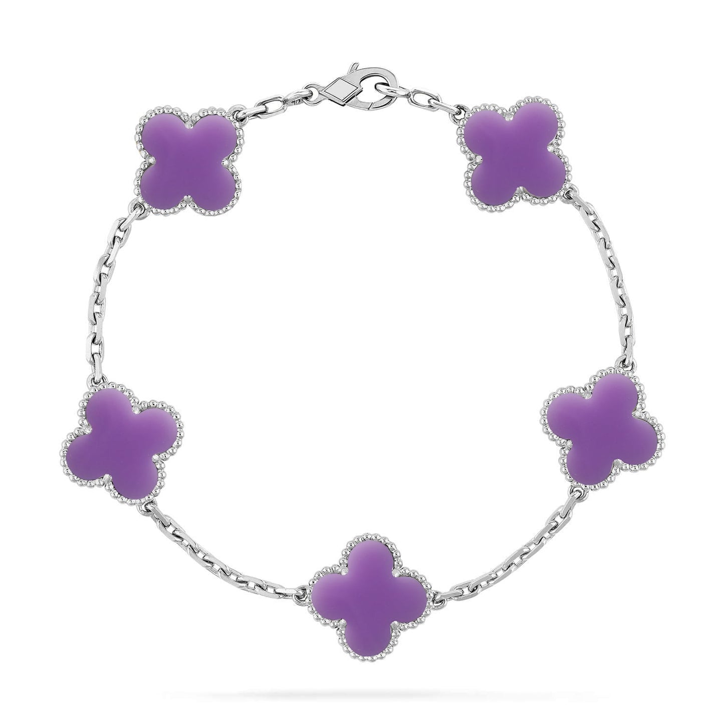 [Vicky]CLOVER 5 MOTIF LIGHT PURPLE BRACELET COLLECTION