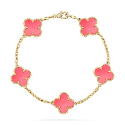[Vicky] CLOVER 5 MOTIFS  PINK MOP BRACELET COLLECTION