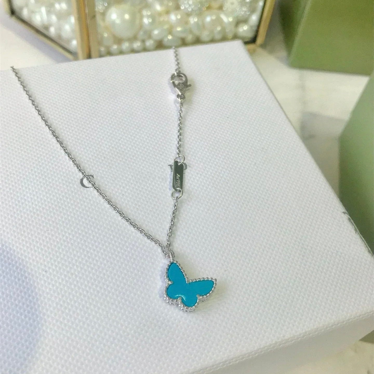 [Vicky]BUTTERFLY TURQUOISE BUTTERFLY BRACELET SILVER