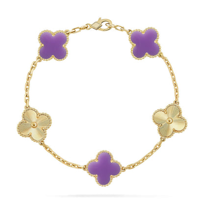 [Vicky]CLOVER 5 MOTIF LIGHT PURPLE BRACELET COLLECTION