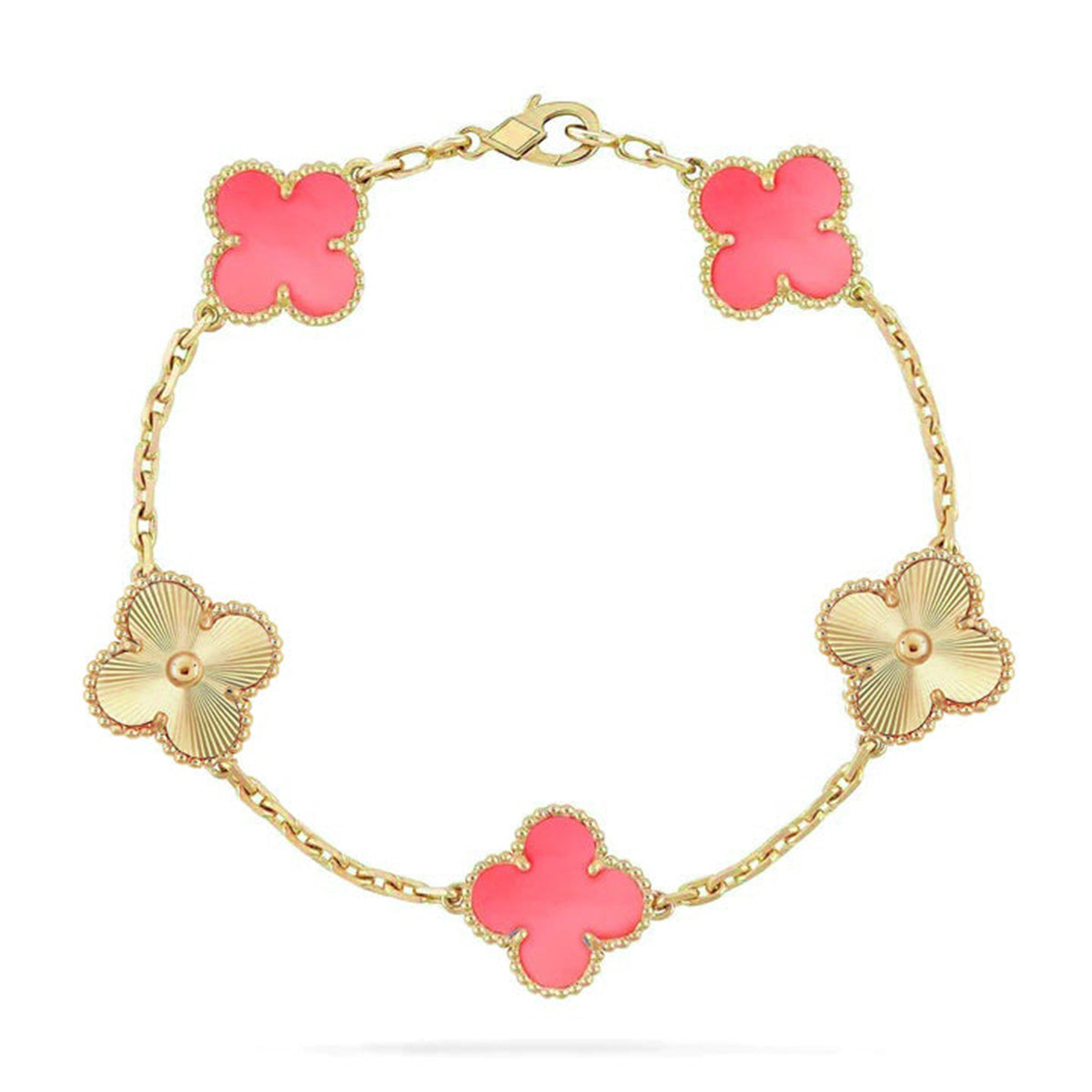 [Vicky] CLOVER 5 MOTIFS  PINK MOP BRACELET COLLECTION