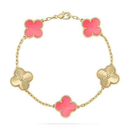 [Vicky] CLOVER 5 MOTIFS  PINK MOP BRACELET COLLECTION