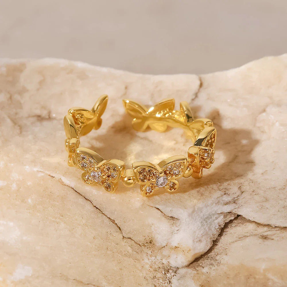[Royal Vicky]Colleen Butterfly Gold Ring