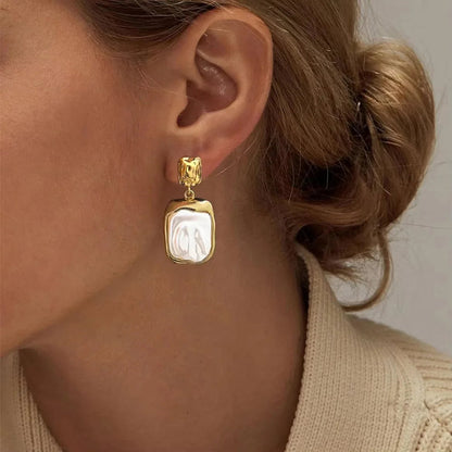 [Royal Vicky]Brittany Freshwater Pearl Slate Earrings