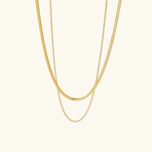 [Royal Vicky]Hailey Layered Gold Chain Necklace