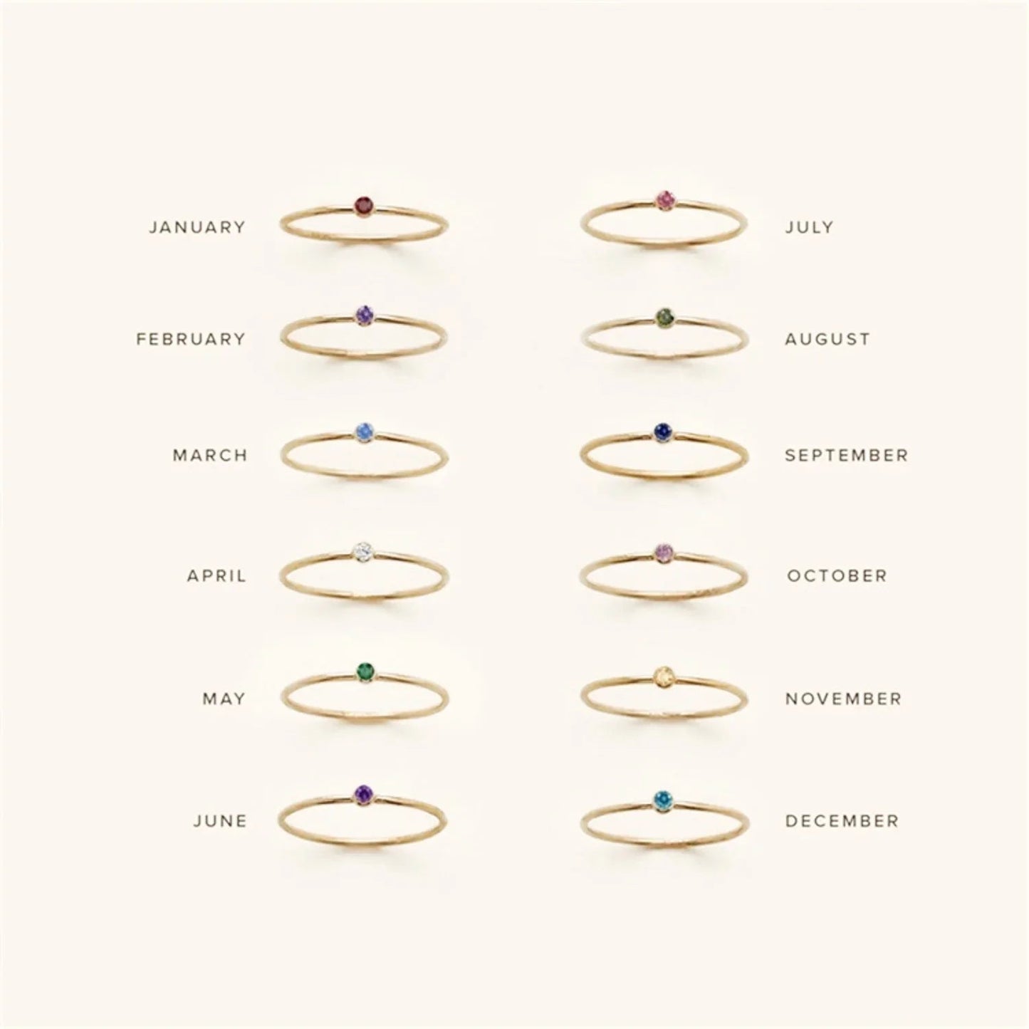 [Royal Vicky]Amelia Birthstone Stacker Ring