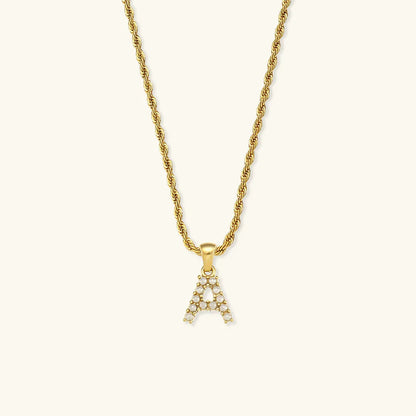 [Royal Vicky]Elodie Initial Letter Pearl Necklace