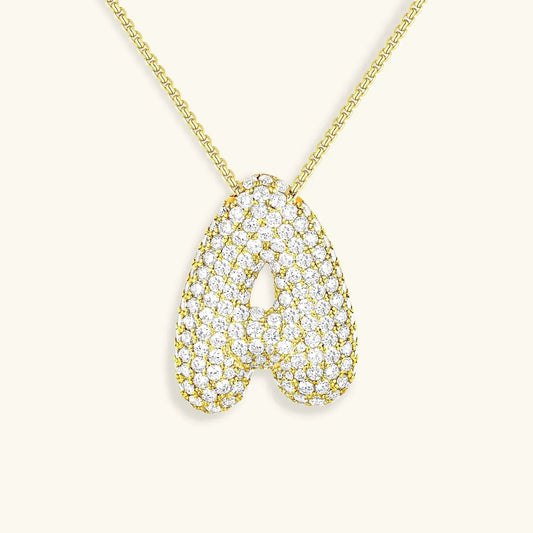 [Royal Vicky]Bubble Initial Diamond Necklace