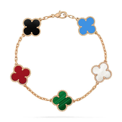 [Vicky]CLOVER 5 MOTIFS MULTICOLOR BRACELET
