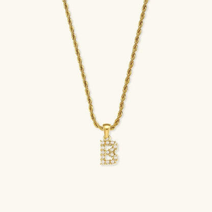[Royal Vicky]Elodie Initial Letter Pearl Necklace