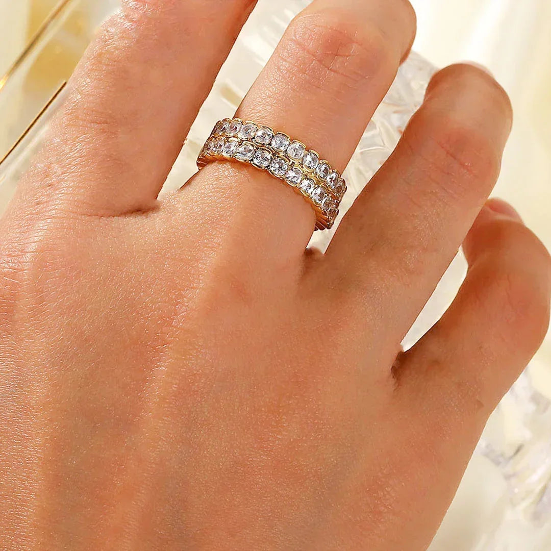 [Royal Vicky]Cassandra Studded Gold Ring