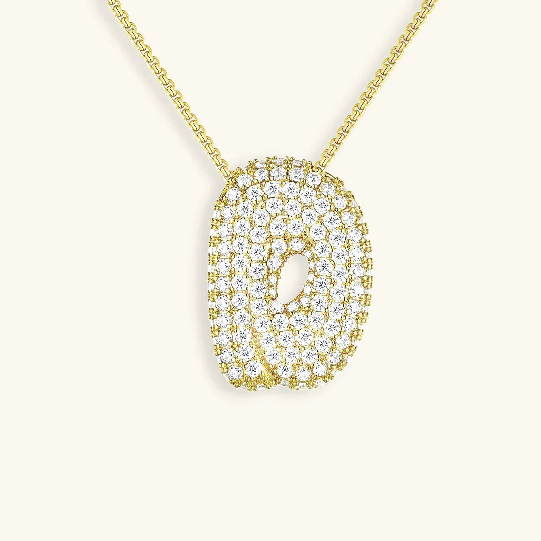 [Royal Vicky]Bubble Initial Diamond Necklace