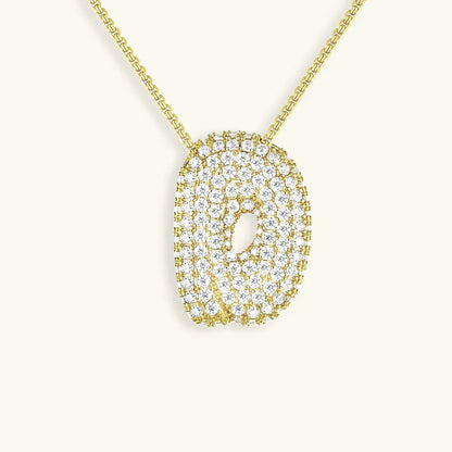 [Royal Vicky]Bubble Initial Diamond Necklace