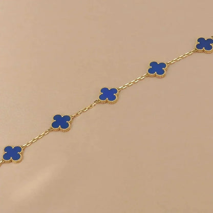 [Vicky] CLOVER 5 MOTIF BLUE AGATE BRACELET COLLECTION