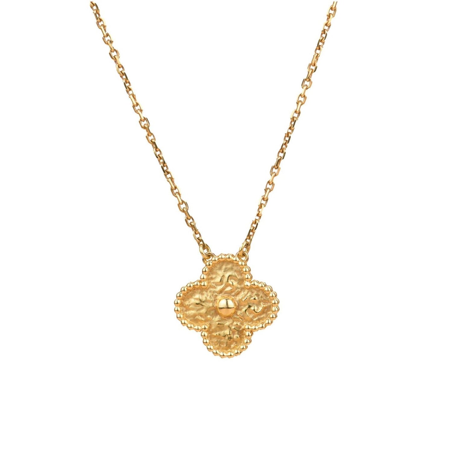 [Vicky]CLOVER 15MM  BRONZING NECKLACE