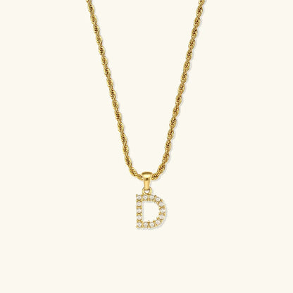 [Royal Vicky]Elodie Initial Letter Pearl Necklace
