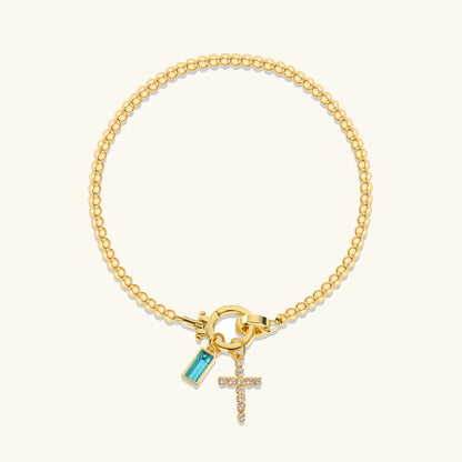 [Royal Vicky]Amalia Birthstone Cross Bracelet