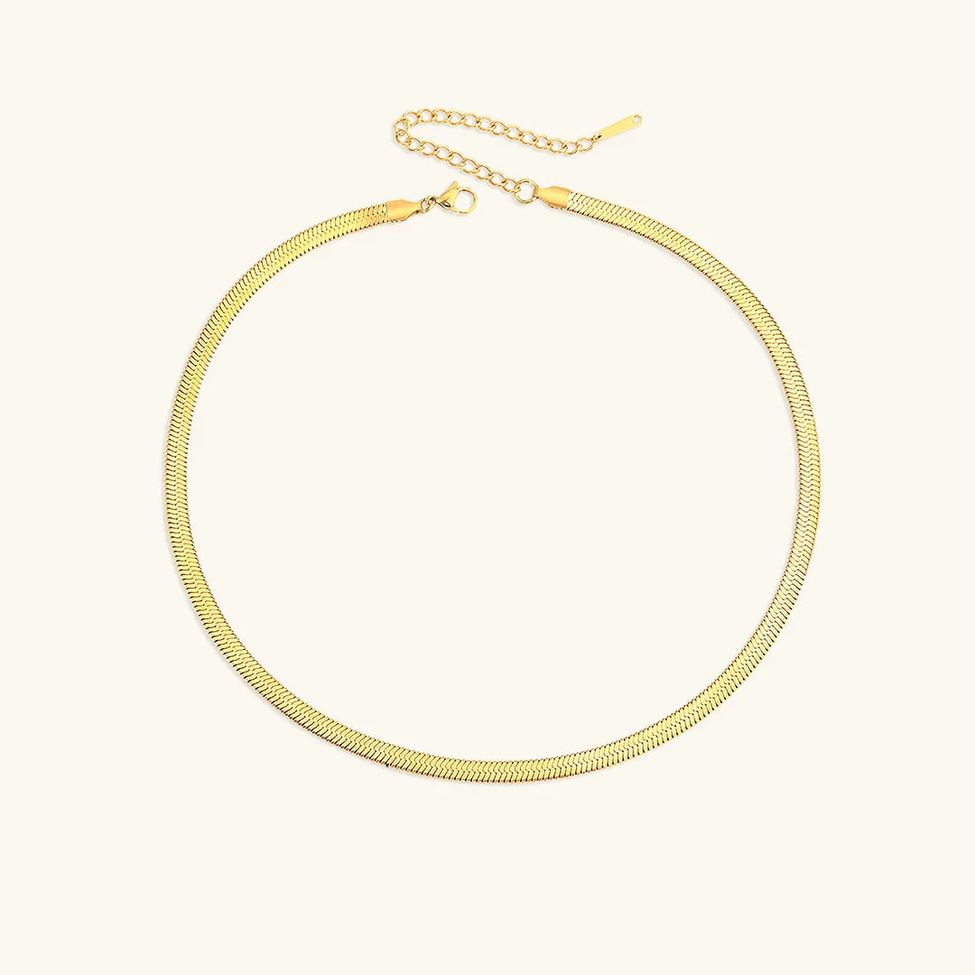 [Royal Vicky]Elizabeth Gold Herringbone Necklace