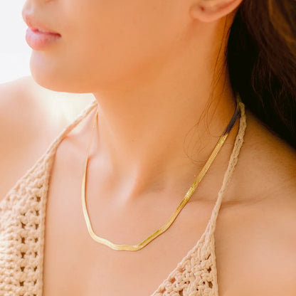 [Royal Vicky]Elysian Gold Herringbone Necklace