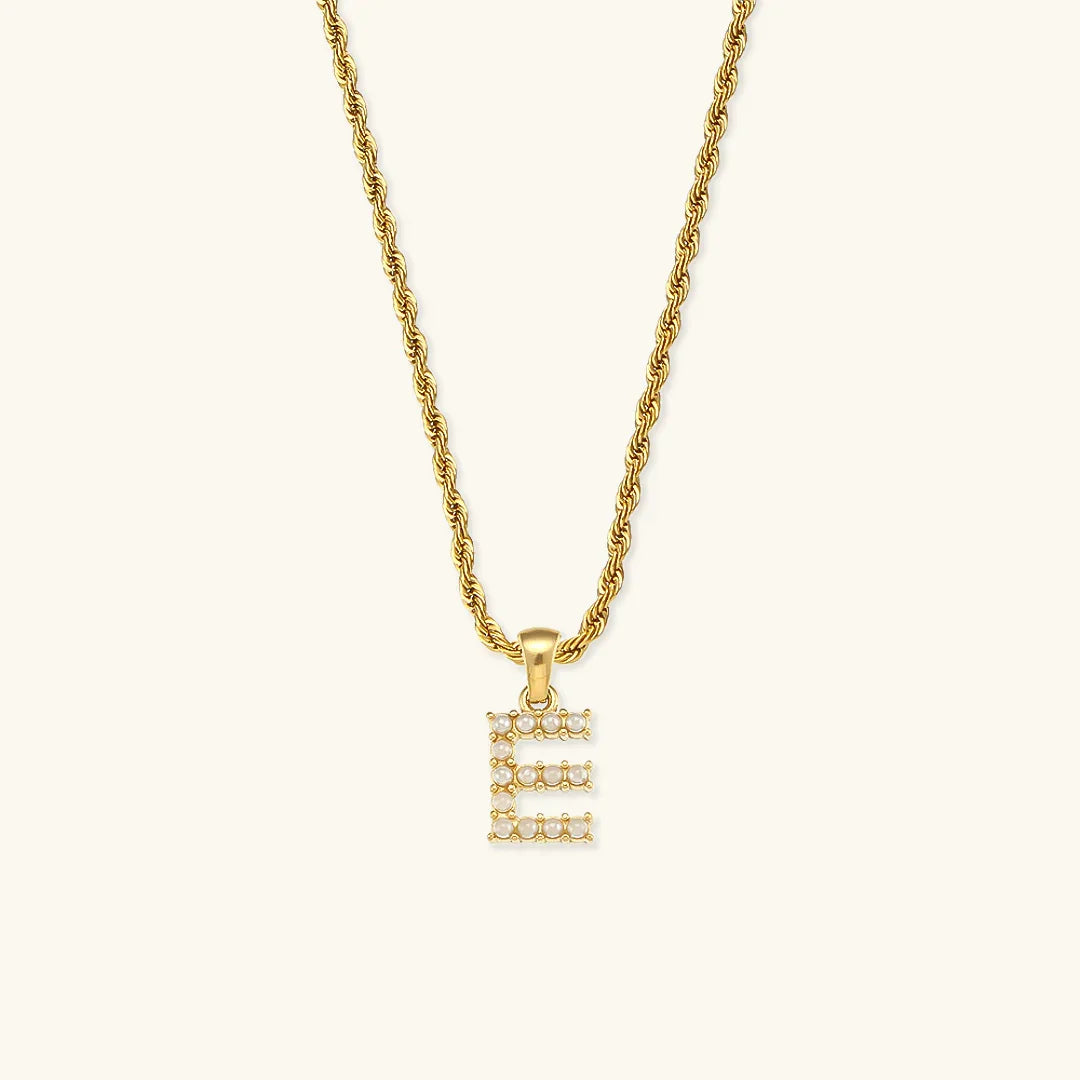 [Royal Vicky]Elodie Initial Letter Pearl Necklace