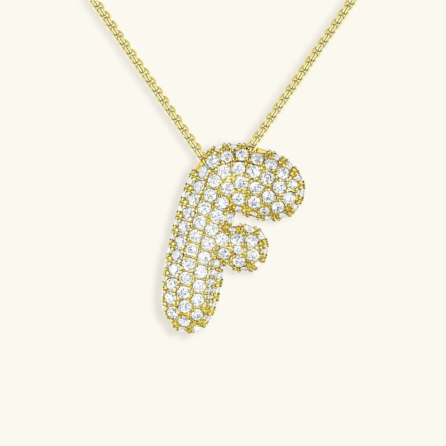 [Royal Vicky]Bubble Initial Diamond Necklace