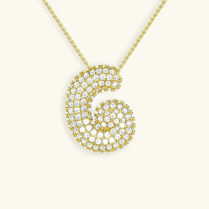 [Royal Vicky]Bubble Initial Diamond Necklace