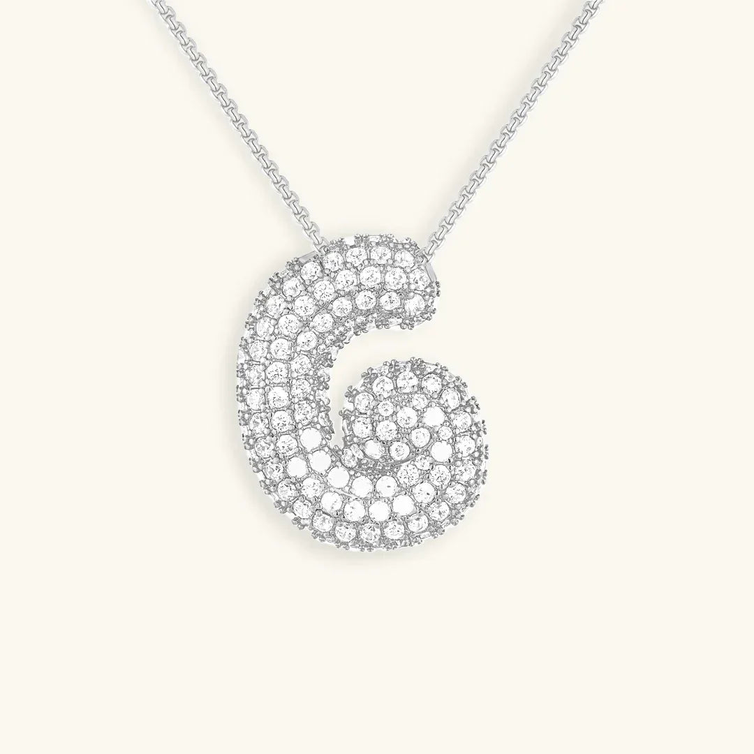 [Royal Vicky]Bubble Initial Diamond Necklace
