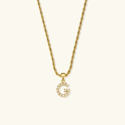 [Royal Vicky]Elodie Initial Letter Pearl Necklace