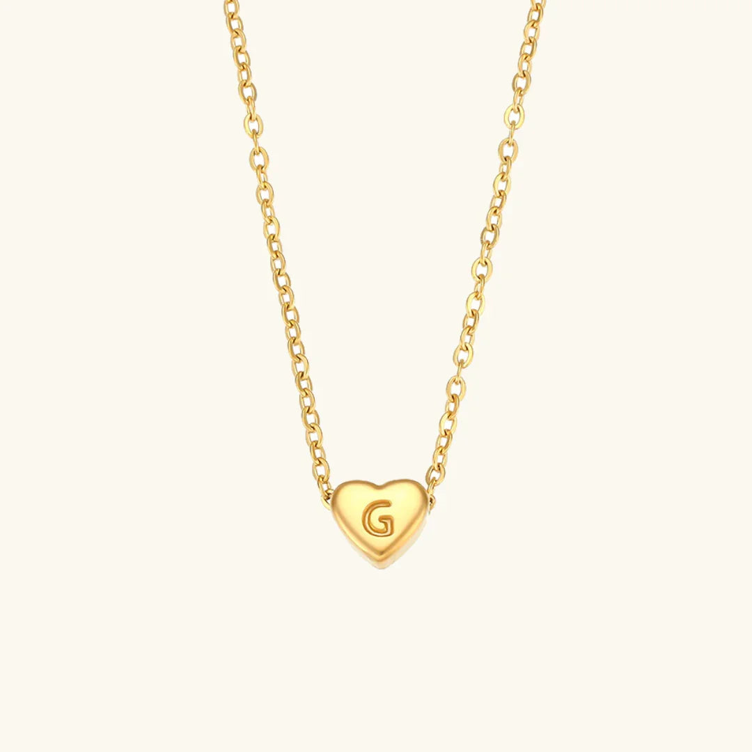 [Royal Vicky]Heart Initial Gold Necklace