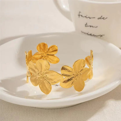 [Royal Vicky]Ophelie Gold Floral Bangle