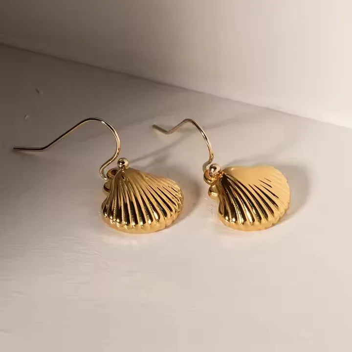 [Royal Vicky]Breeze Gold Seashell Earrings