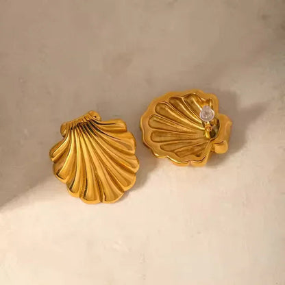 [Royal Vicky]Bayside Gold Seashell Earrings