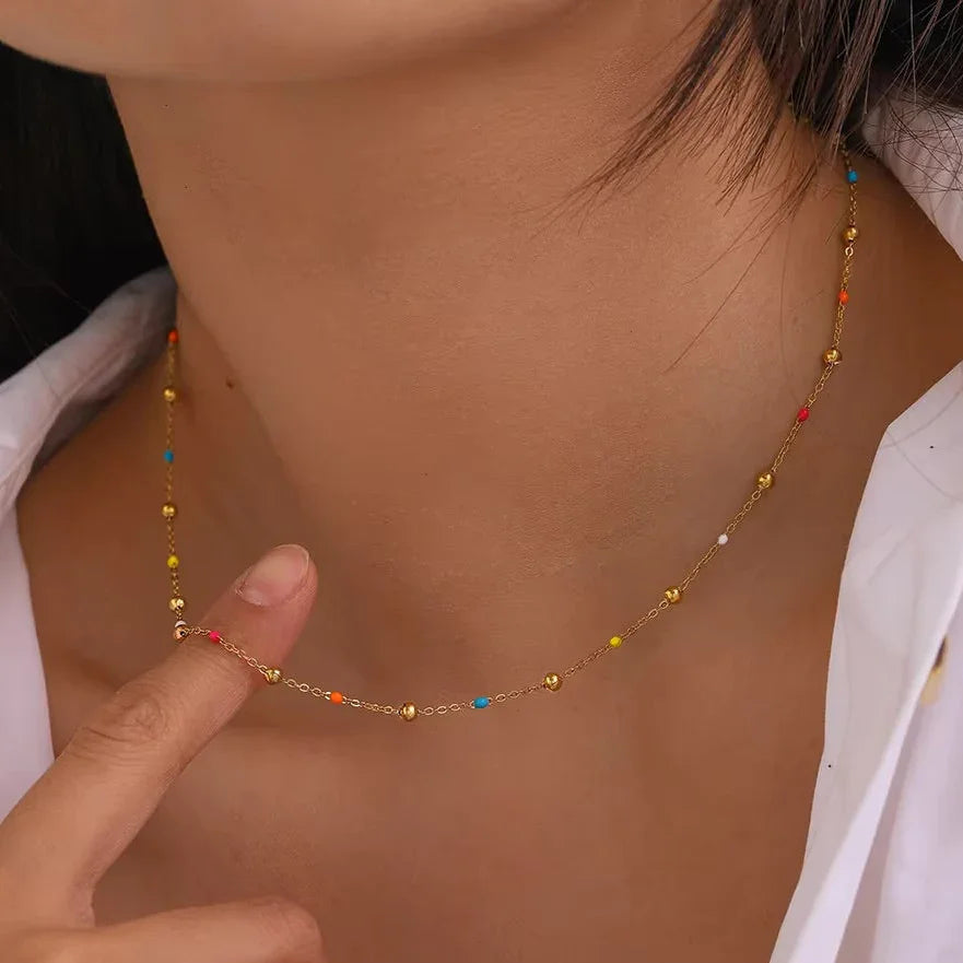 [Royal Vicky]Amphitrite Gold Chain Bead Necklace