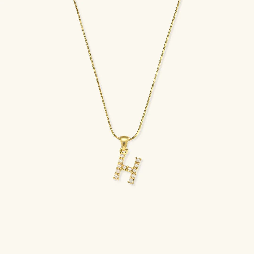 [Royal Vicky]Augustine Initial Letter Pearl Necklace