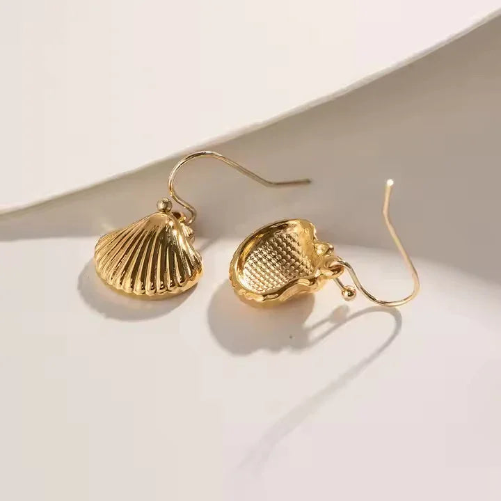 [Royal Vicky]Breeze Gold Seashell Earrings