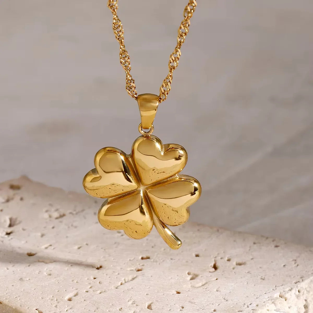 [Royal Vicky]Ella Clover Gold Necklace