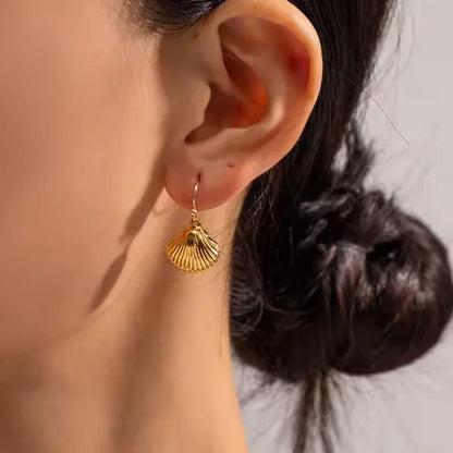 [Royal Vicky]Breeze Gold Seashell Earrings