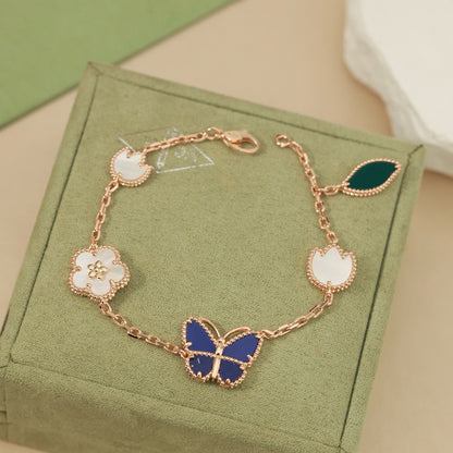 [Vicky]LUCKY SPRING BUTTERFLY 5 MOTIF BRACELET