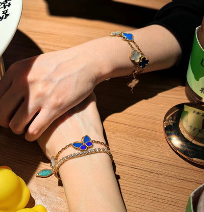 [Vicky]LUCKY SPRING BUTTERFLY 5 MOTIF BRACELET