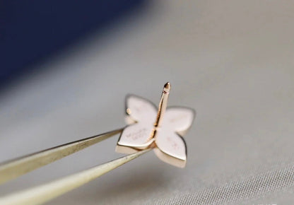 [Vicky High Jewelry]STAR BLOSSOM STUD EARRINGS PINK GOLD DIAMONDS