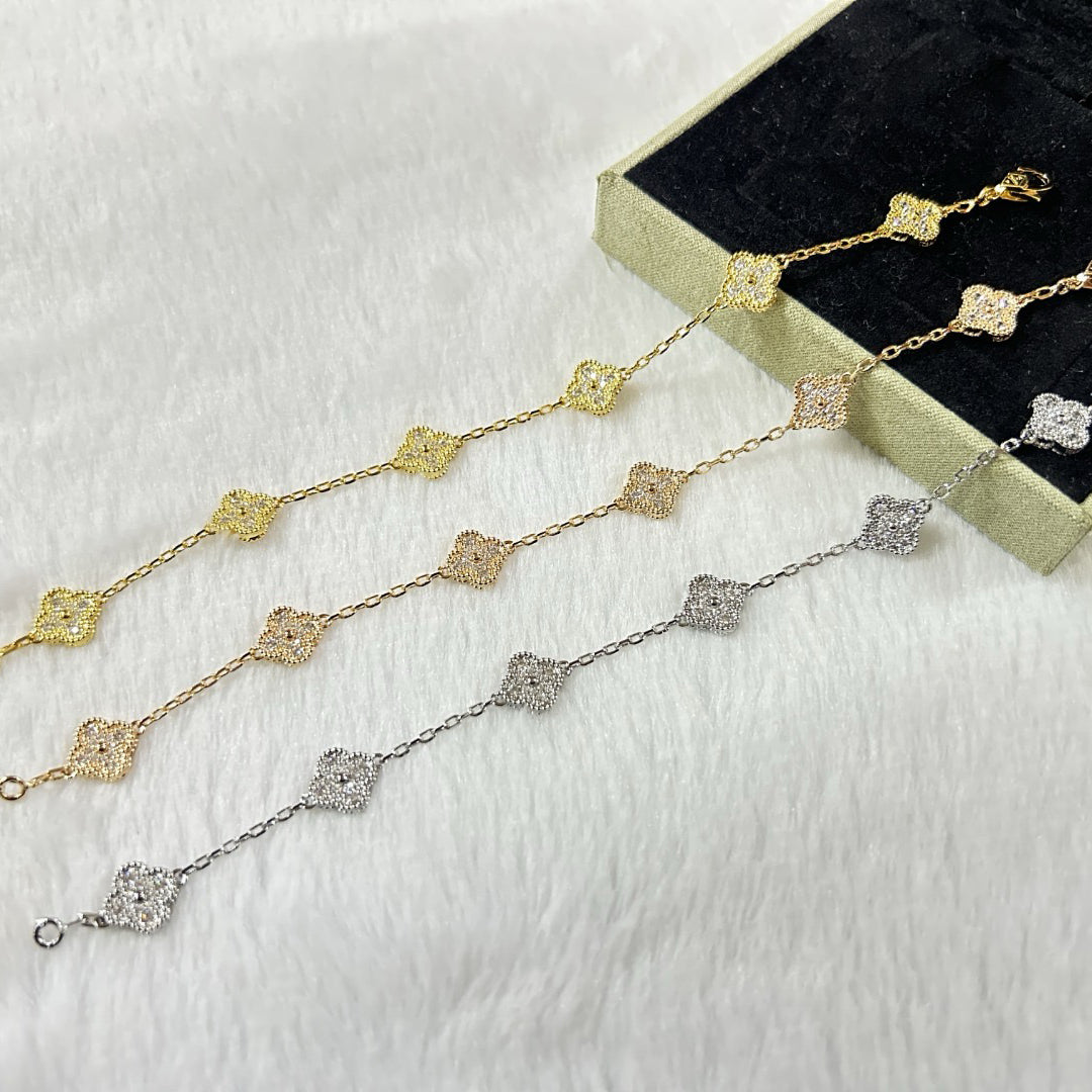 [Vicky]CLOVER 6 MOTIF DIAMOND BRACELET